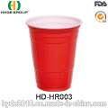 Partie en verre rouge jetable de haute qualité jetable de 16oz, tasse en plastique
